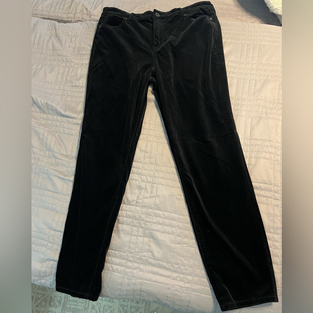 Well Worn Black Velvet Trousers